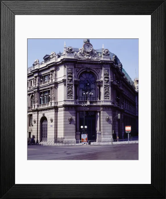Framed Print : Exterior view of the building of the Bank of Spain in the Alcala Street, Madrid Framed Print : Exterior view of the building of the Bank of Spain in the Alcala Street, Madrid