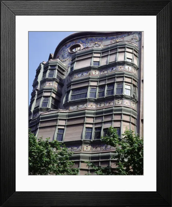 Framed Print : Facade of the Comalat house, designed by Salvador Valeri i Pupurull