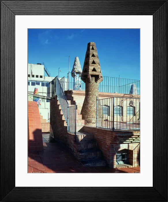 Framed Print : Perspective of the chimneys in the west area of the Güell Palace 1886-1890