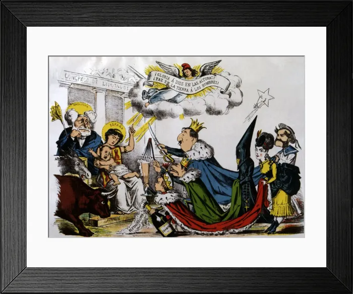 Framed Print : Provisional Government of 1869 - 1870, Olozaga next to the vacant throne flattered Framed Print : Provisional Government of 1869 - 1870, Olozaga next to the vacant throne flattered