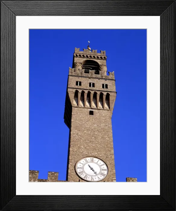 Framed Print : Detail of the tower of the Palazzo Vecchio Framed Print : Detail of the tower of the Palazzo Vecchio