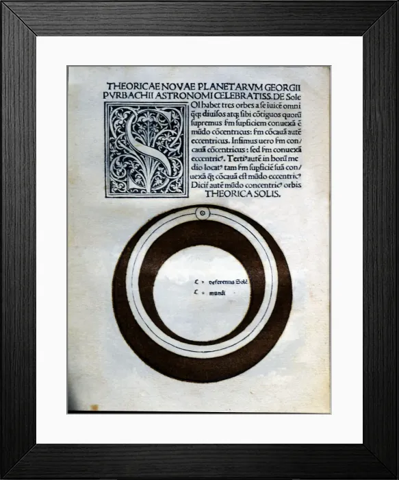 Framed Print : Solar theory, engraving from Astronomicon, published in Venice in 1485