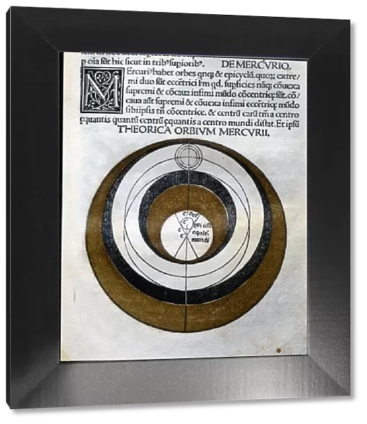 Theory of the orbit of Mercury, engraving from Astronomicon, published in Venice in 1485