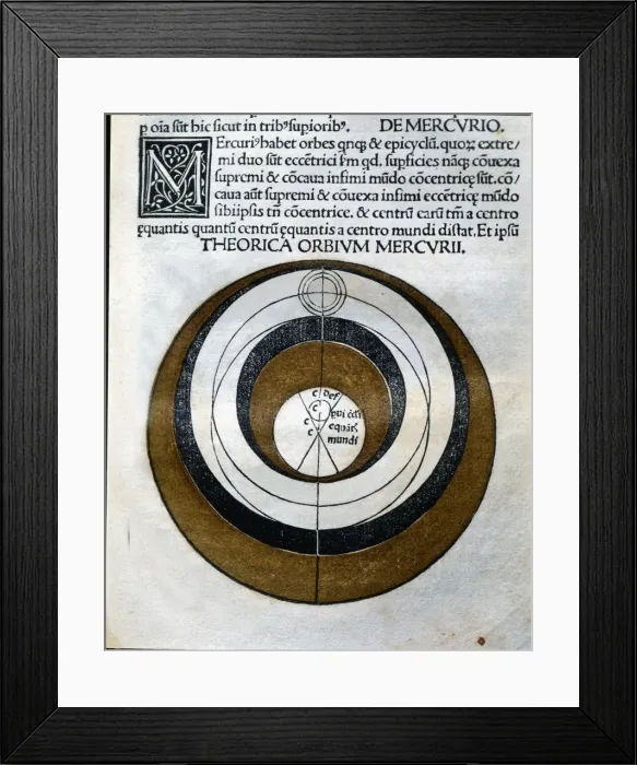 Framed Print : Theory of the orbit of Mercury, engraving from Astronomicon, published in Venice in 1485 Framed Print : Theory of the orbit of Mercury, engraving from Astronomicon, published in Venice in 1485