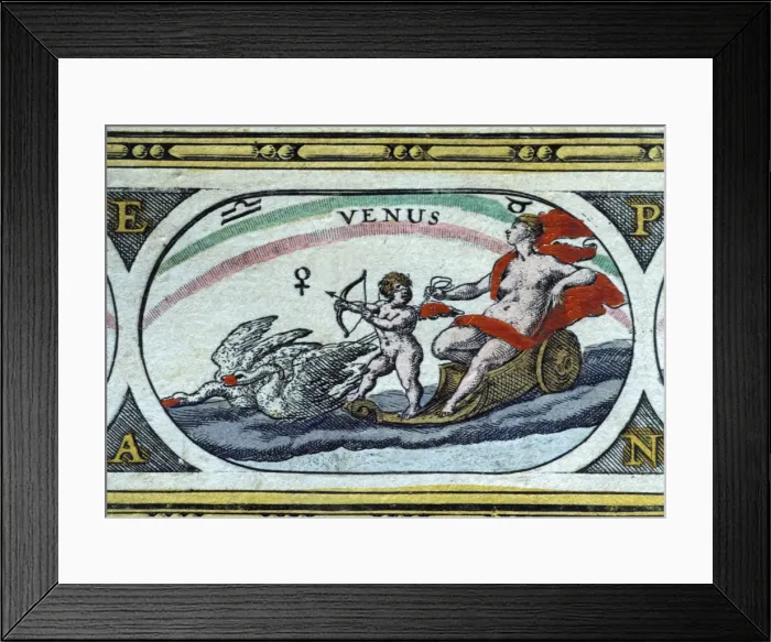 Framed Print : Venus, colored engraving from the book Le Theatre du monde or Nouvel Atlas, 1645 Framed Print : Venus, colored engraving from the book Le Theatre du monde or Nouvel Atlas, 1645