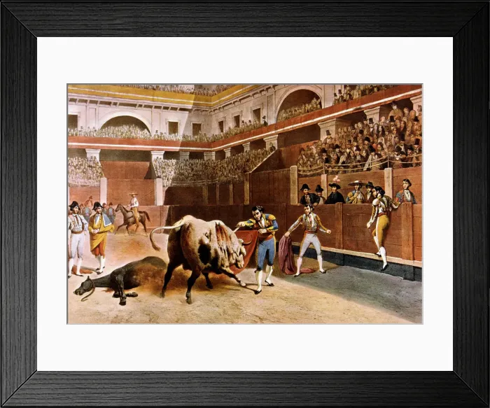 Framed Print : Bullfight in the Plaza Mayor of Madrid, lithography by Blanchard Framed Print : Bullfight in the Plaza Mayor of Madrid, lithography by Blanchard