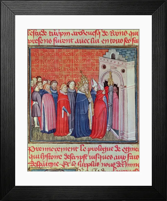 Framed Print : Charlemagne crowned Emperor of the West (800-814) enters in a church followed by prelates