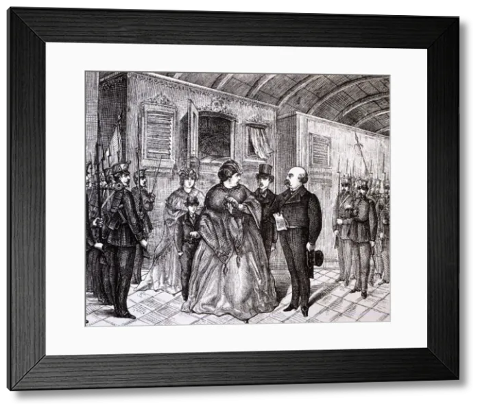 Framed Print : Revolution of 1868, exit of Elizabeth II and the royal family from their residence Framed Print : Revolution of 1868, exit of Elizabeth II and the royal family from their residence