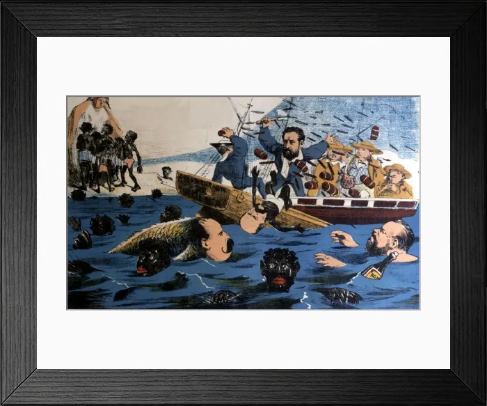 Framed Print : Satirical caricature in allusion to the loss of Puerto Rico published in La Flaca, No Framed Print : Satirical caricature in allusion to the loss of Puerto Rico published in La Flaca, No