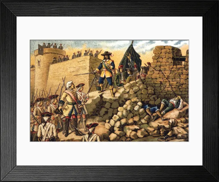 Framed Print : Siege of Barcelona in 1714 by the troops of Philip V, negative to the offer of surrender Framed Print : Siege of Barcelona in 1714 by the troops of Philip V, negative to the offer of surrender