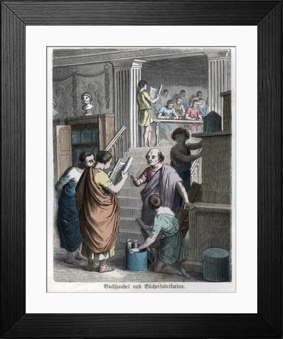 Framed Print : Public Library of Rome, engraving 1866 Framed Print : Public Library of Rome, engraving 1866