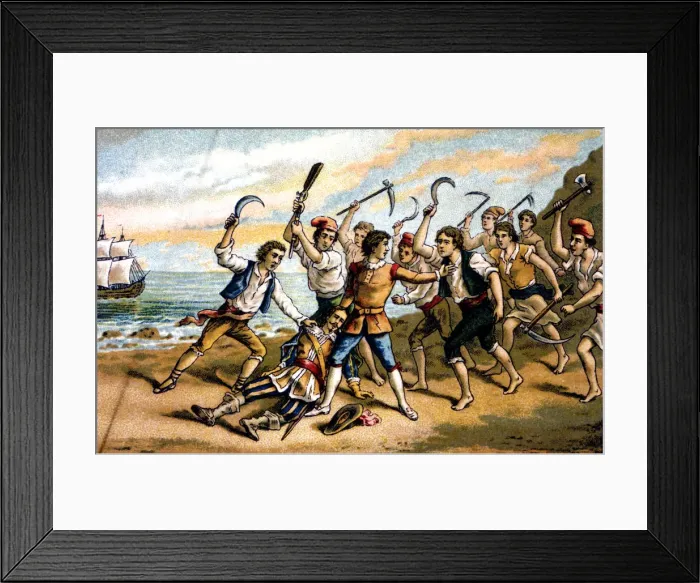 Framed Print : Death of Count of Santa Coloma, delegate of the central power at hands of the reapers Framed Print : Death of Count of Santa Coloma, delegate of the central power at hands of the reapers