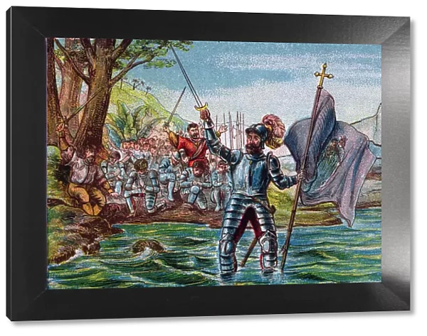 Discovery by Vasco Nunez de Balboa of the Pacific Ocean, taking possession of it in September 1513