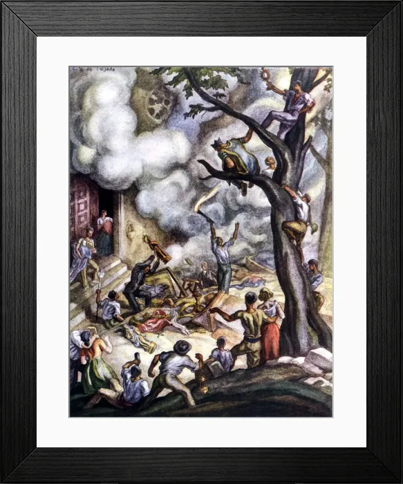 Framed Print : Burning of convents in Madrid by revolutionary mobs in the month of May 1931 Framed Print : Burning of convents in Madrid by revolutionary mobs in the month of May 1931