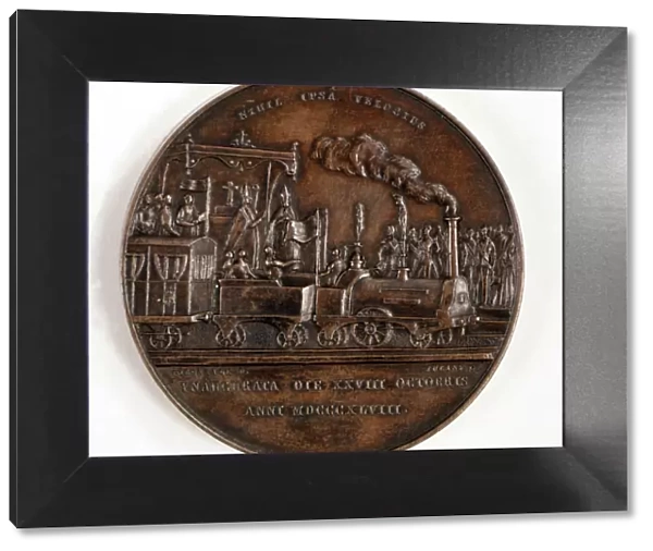 Bronze medal commemorating the inauguration of the first railway in the Iberian Peninsula