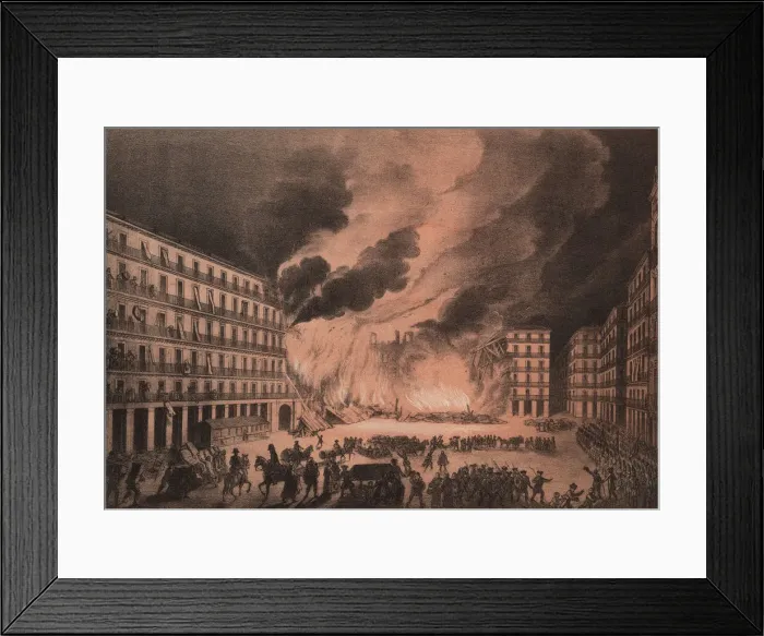 Framed Print : Plaza Mayor of Madrid on the night of August 16, 1790 when it was destroyed by fire Framed Print : Plaza Mayor of Madrid on the night of August 16, 1790 when it was destroyed by fire
