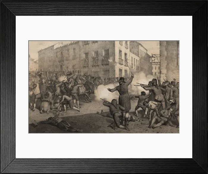 Framed Print : Scene of the popular uprising in Madrid against the French army of Napoleon on May 2 Framed Print : Scene of the popular uprising in Madrid against the French army of Napoleon on May 2