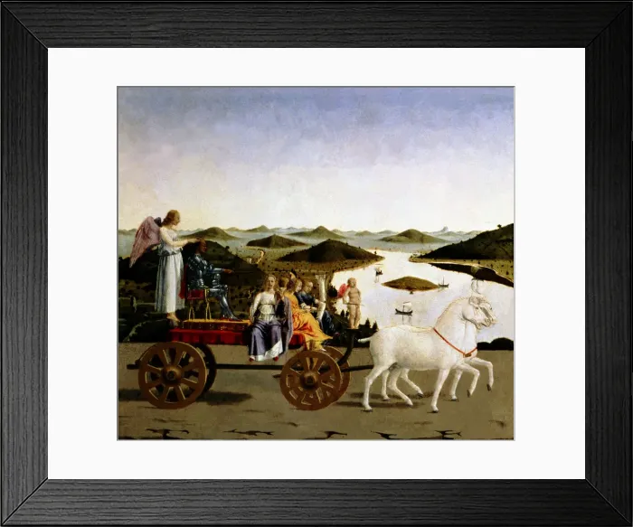 Framed Print : The triumph of Federico de Montefieltro crowned by Victory, Duke of Urbino Framed Print : The triumph of Federico de Montefieltro crowned by Victory, Duke of Urbino