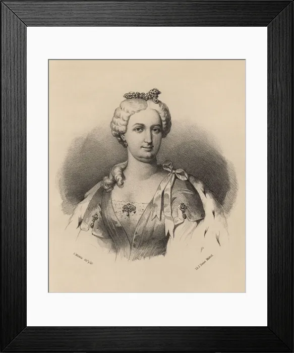 Framed Print : Dona Elizabeth Farnese (1692-1766), second wife of Philip V, Queen of Spain from 1714-1746 Framed Print : Dona Elizabeth Farnese (1692-1766), second wife of Philip V, Queen of Spain from 1714-1746