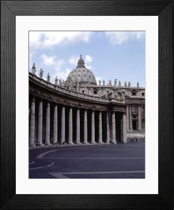 Framed Print : Square of San Pedro, detail of the colonnade designed by Bernini between 1655-1667 Framed Print : Square of San Pedro, detail of the colonnade designed by Bernini between 1655-1667