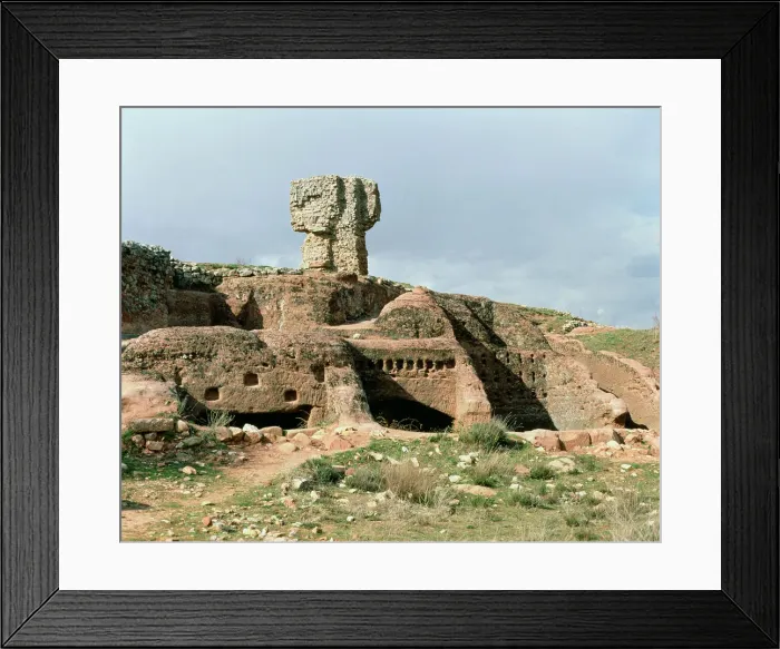 Framed Print : Celtiberian Roman rock city of Tiermes, detail of the rock digged houses Framed Print : Celtiberian Roman rock city of Tiermes, detail of the rock digged houses