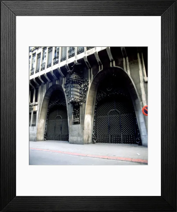 Framed Print : Detail of the facade of the Guell Palace, it was built between 1886 and 1891 Framed Print : Detail of the facade of the Guell Palace, it was built between 1886 and 1891