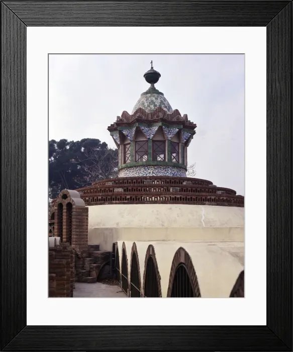 Framed Print : Outside of the stables pavilion with its great dome in the Guell House, it was built Framed Print : Outside of the stables pavilion with its great dome in the Guell House, it was built