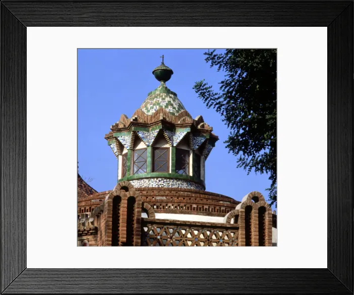 Framed Print : Güell House, detail of the dome of the stables pavilion, built between 1884 and 1887 Framed Print : Güell House, detail of the dome of the stables pavilion, built between 1884 and 1887