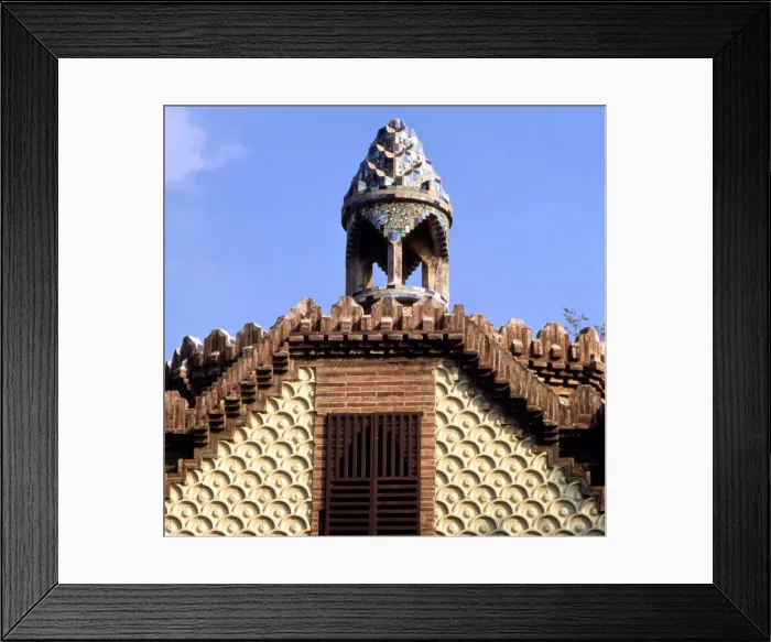 Framed Print : View of the dome of the checkpoint building of Güell House, built between 1884 and 1887 Framed Print : View of the dome of the checkpoint building of Güell House, built between 1884 and 1887