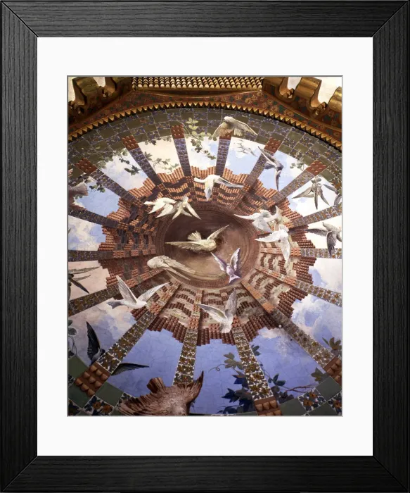 Framed Print : View of the dome of the first floor of the Vicens House, built between 1883 and 1885 Framed Print : View of the dome of the first floor of the Vicens House, built between 1883 and 1885