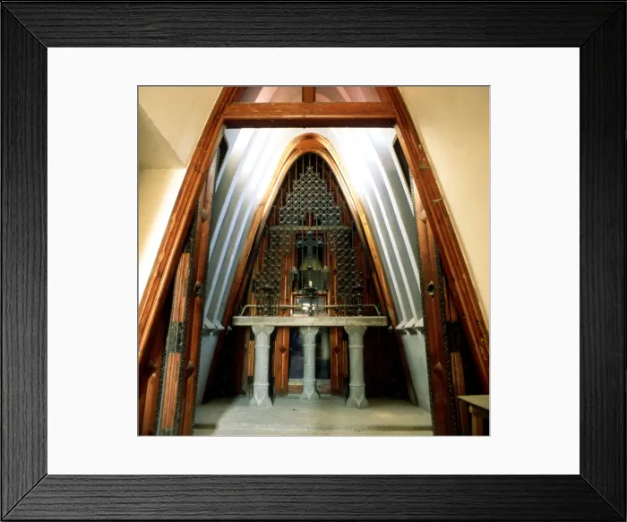 Framed Print : Güell cellar in El Garraf, inside of the chapel built on the top of the building Framed Print : Güell cellar in El Garraf, inside of the chapel built on the top of the building