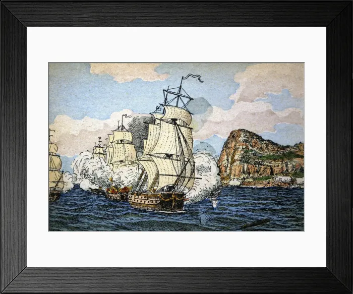Framed Print : Siege and loss of Gibraltar besieged by the English fleet led by Admiral Rooke on August 4, 1704 Framed Print : Siege and loss of Gibraltar besieged by the English fleet led by Admiral Rooke on August 4, 1704