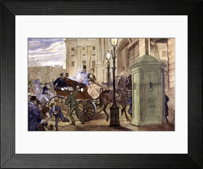 Framed Print : Attempt terrorist on entering the Palace, 30th of December of 1879 to Alfonso XII Framed Print : Attempt terrorist on entering the Palace, 30th of December of 1879 to Alfonso XII