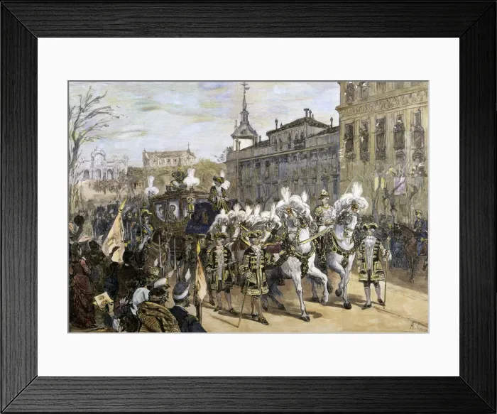 Framed Print : Wedding Maria de las Mercedes, royal entourage, Alfonso XII, King of Spain (1857-1885) Framed Print : Wedding Maria de las Mercedes, royal entourage, Alfonso XII, King of Spain (1857-1885)