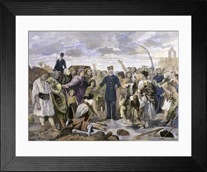 Framed Print : Visit of the King to flood victims from Alcantarilla, Alfonso XII, King of Spain (1857 - 1885) Framed Print : Visit of the King to flood victims from Alcantarilla, Alfonso XII, King of Spain (1857 - 1885)