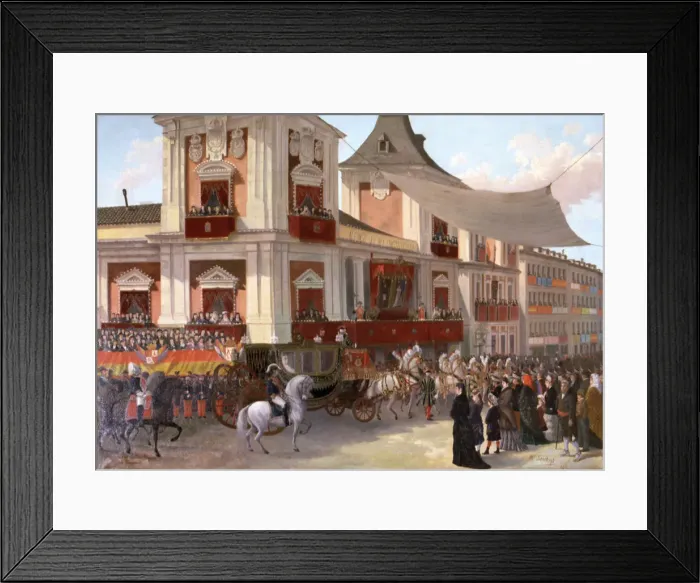 Framed Print : Wedding Maria de las Mercedes, the royal carriage in the city of Madrid, Alfonso XII Framed Print : Wedding Maria de las Mercedes, the royal carriage in the city of Madrid, Alfonso XII