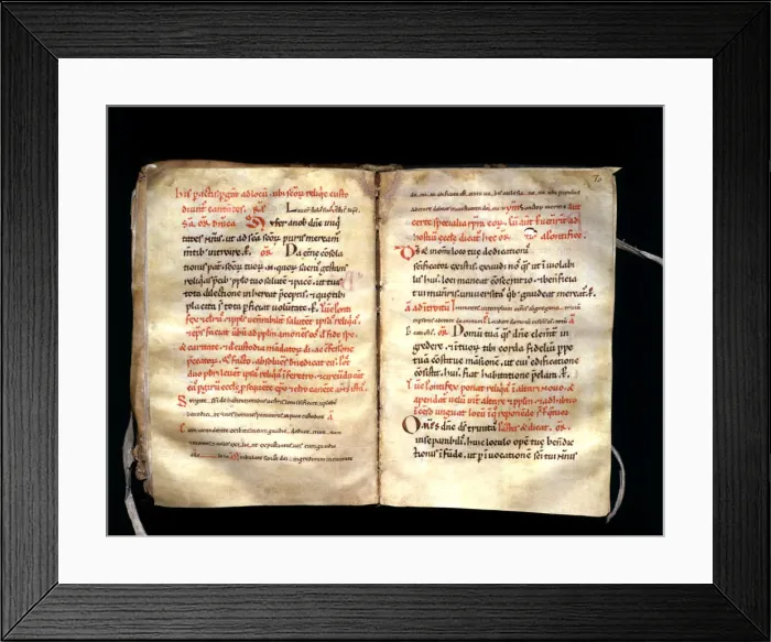 Framed Print : Pontifical from Vic, manuscript on parchment made in the scriptorium of the Cathedral of Vic Framed Print : Pontifical from Vic, manuscript on parchment made in the scriptorium of the Cathedral of Vic