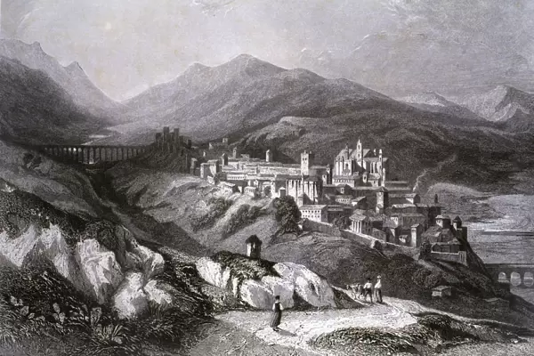 View of the city of Plasencia (Caceres), engraving in Voyage Pittoresque en