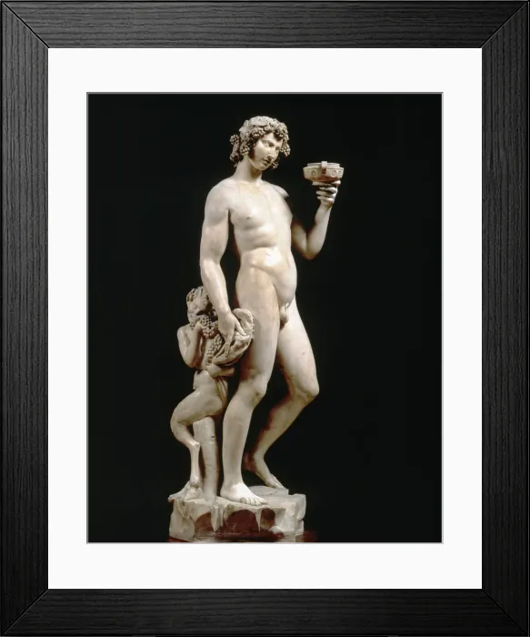 Framed Print : Bacchus, c. 1496 - 1497, work in marble by Michelangelo Framed Print : Bacchus, c. 1496 - 1497, work in marble by Michelangelo