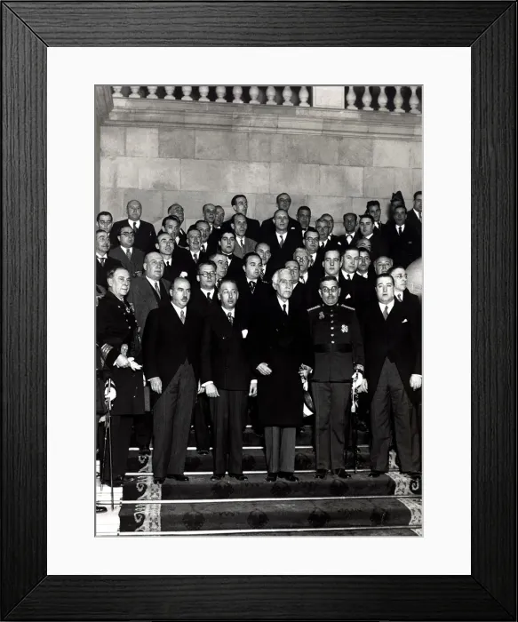 Framed Print : Francesc Macia, President of the Generalitat de Catalonia, along with other political figures Framed Print : Francesc Macia, President of the Generalitat de Catalonia, along with other political figures