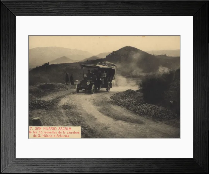 Framed Print : Bus passenger line, running through the road from Sant Hilari Sacalm to Arbucies Framed Print : Bus passenger line, running through the road from Sant Hilari Sacalm to Arbucies