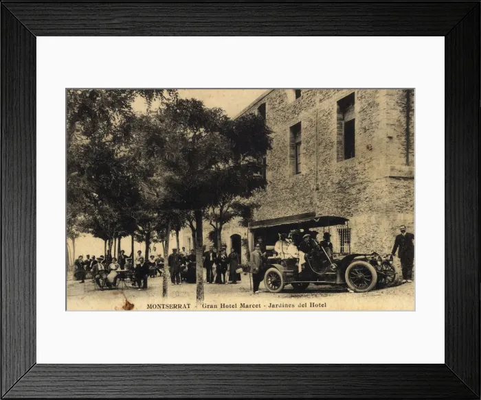 Framed Print : Car for passenger transport in the gardens of Hotel Marcet in the Monastery of Montserrat Framed Print : Car for passenger transport in the gardens of Hotel Marcet in the Monastery of Montserrat