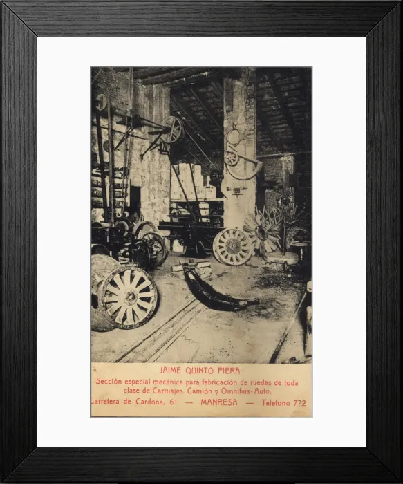 Framed Print : Workshop of Jaime Quinto Piera in Manresa, special section of mechanical for manufacturing Framed Print : Workshop of Jaime Quinto Piera in Manresa, special section of mechanical for manufacturing