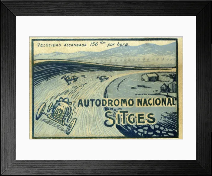 Framed Print : Cover of the advertising postcards notebook of the Autodromo Nacional de Terramar in Sitges Framed Print : Cover of the advertising postcards notebook of the Autodromo Nacional de Terramar in Sitges