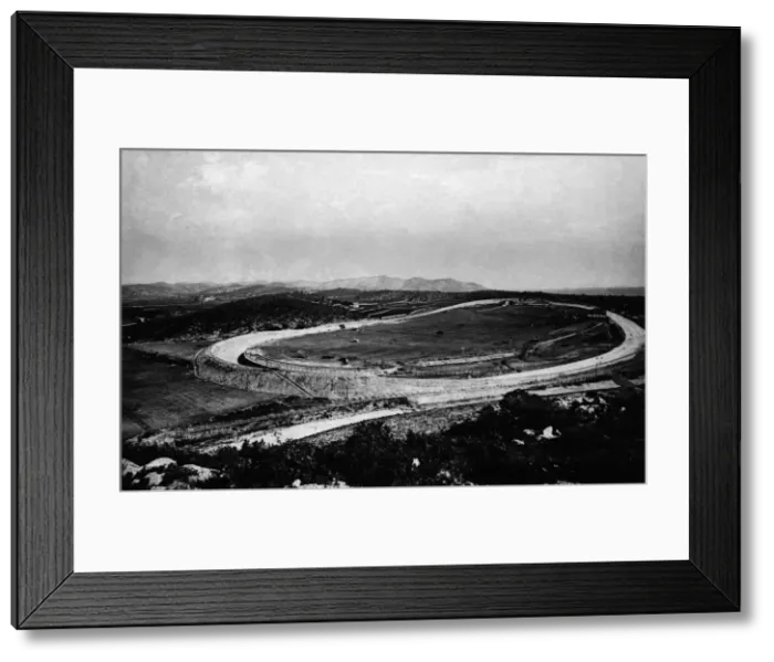 Framed Print : Aerial view of the Autodromo Nacional de Terramar in Sitges (Barcelona), in Framed Print : Aerial view of the Autodromo Nacional de Terramar in Sitges (Barcelona), in