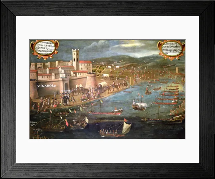 Framed Print : Expulsion of the Moors, oil that represents the shipment at the port of Vinaroz of Framed Print : Expulsion of the Moors, oil that represents the shipment at the port of Vinaroz of