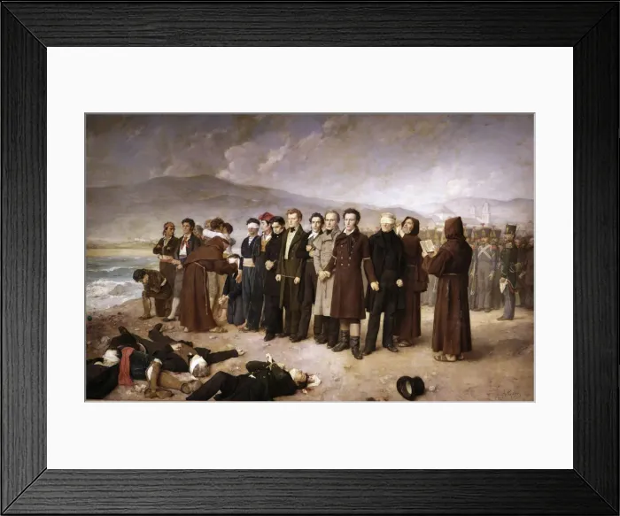 Framed Print : Execution of Jose Maria de Torrijos and his companions on the beaches of Malaga, oil on canvas Framed Print : Execution of Jose Maria de Torrijos and his companions on the beaches of Malaga, oil on canvas