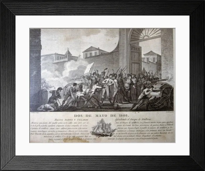Framed Print : Independence War, death of Daoiz and Velarde in Monleon Park, Madrid, December 8 Framed Print : Independence War, death of Daoiz and Velarde in Monleon Park, Madrid, December 8
