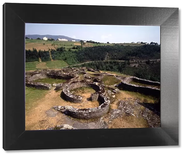Partial view of the ruins of a Celtic Castro in Coana (Asturias)