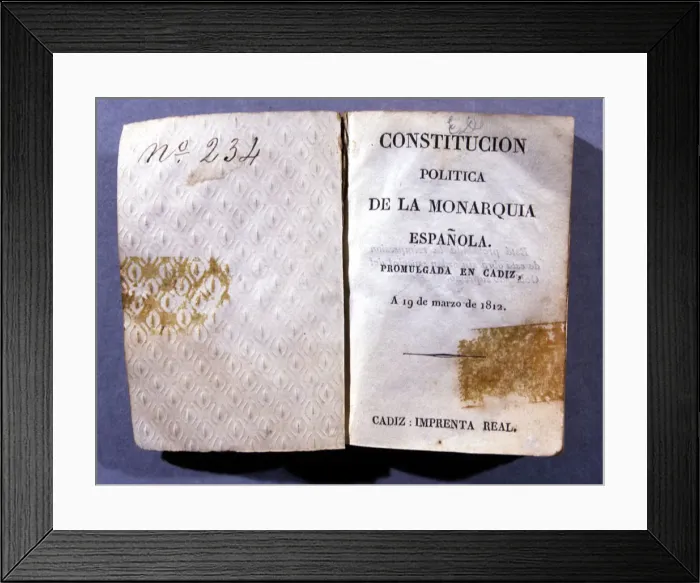 Framed Print : Edition of the Constitution of the Spanish Monarchy, enacted in 1812 Framed Print : Edition of the Constitution of the Spanish Monarchy, enacted in 1812